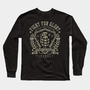 Fight For Glory Pride And Honour Struggle For Freedom Firebolt Grenade and Daggers Long Sleeve T-Shirt